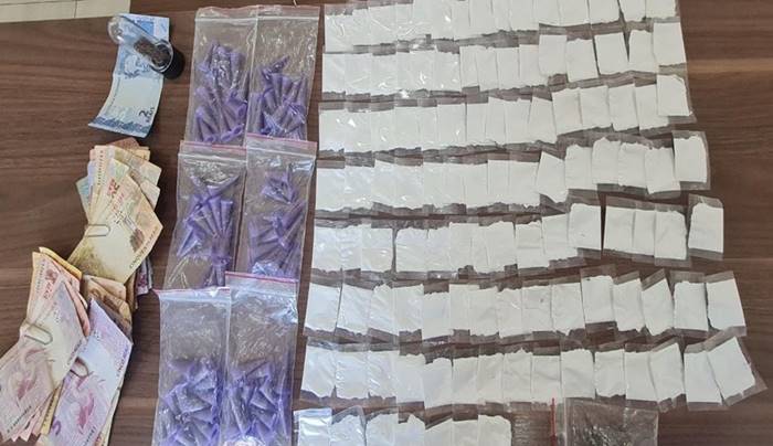 porções de cocaína